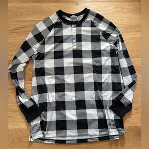 Lularoe Plaid Check Top Medium M Henley Tee